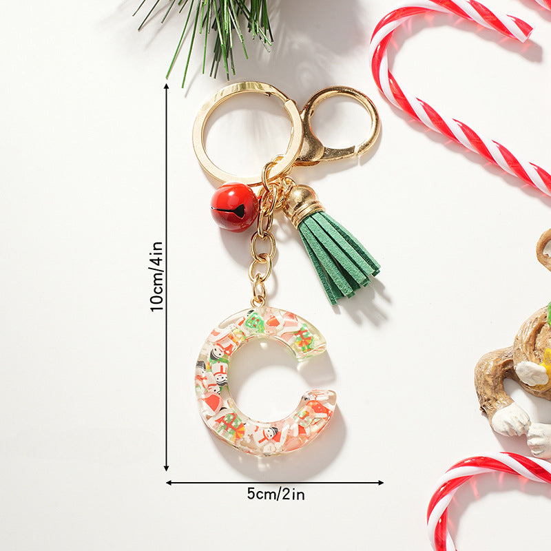 Wholesale Cartoon Christmas Pattern Letter Acrylic Keychain